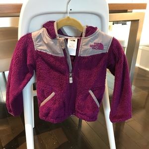 North face purple fleece 18-24m with hood